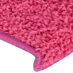 Tapis d'escalier 15 pcs 65x21x4 cm Rose 