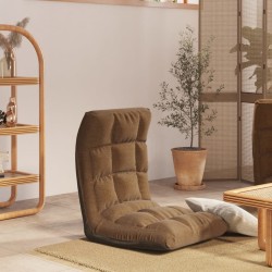 Chaise pliable de sol Marron Tissu 