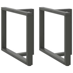 Pieds de table à manger en T 2 pièces Anthracite 90x35x(72-73) cm Acier 