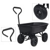 Chariot à main à bascule de jardin 300 kg 75 L Noir 
