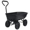 Chariot à main à bascule de jardin 300 kg 75 L Noir 