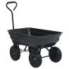 Chariot à main à bascule de jardin 300 kg 75 L Noir 