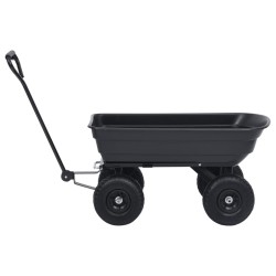 Chariot à main à bascule de jardin 300 kg 75 L Noir 