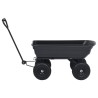Chariot à main à bascule de jardin 300 kg 75 L Noir 