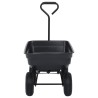 Chariot à main à bascule de jardin 300 kg 75 L Noir 