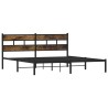 Cadre de lit en métal sans matelas chêne fumé 183x213 cm 