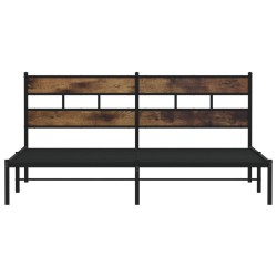 Cadre de lit en métal sans matelas chêne fumé 183x213 cm 