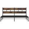 Cadre de lit en métal sans matelas chêne fumé 183x213 cm 