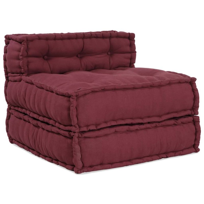 Pouf modulaire marron 70x70x54 tissu 