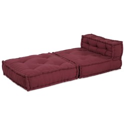 Pouf modulaire marron 70x70x54 tissu 