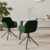 Chaises pivotantes à manger lot de 2 Vert foncé Velours 