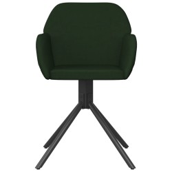 Chaises pivotantes à manger lot de 2 Vert foncé Velours 