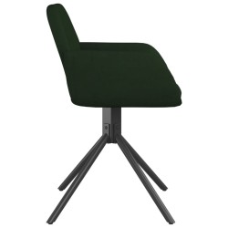 Chaises pivotantes à manger lot de 2 Vert foncé Velours 