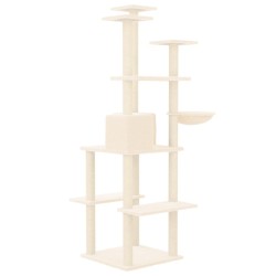 Arbre à chat avec griffoirs en sisal Crème 167 cm 
