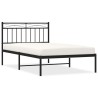 Cadre de lit métal sans matelas avec tête de lit noir 107x203cm 