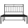Cadre de lit métal sans matelas avec tête de lit noir 107x203cm 