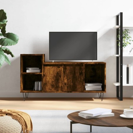Meuble TV Chêne fumé 100x35x55 cm Bois d'ingénierie 