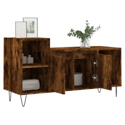 Meuble TV Chêne fumé 100x35x55 cm Bois d'ingénierie 