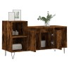 Meuble TV Chêne fumé 100x35x55 cm Bois d'ingénierie 