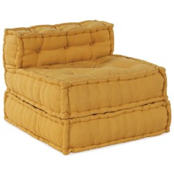 Pouf modulaire jaune 70x70x54 tissu 