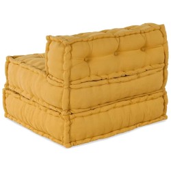Pouf modulaire jaune 70x70x54 tissu 