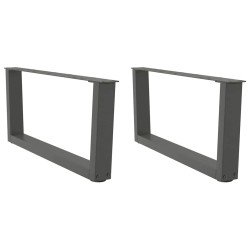 Pieds de table basse en forme de V, 2 pièces, anthracite, 70 x (30-31,3) cm, acier 