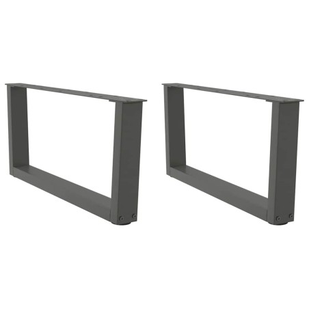 Pieds de table basse en forme de V, 2 pièces, anthracite, 70 x (30-31,3) cm, acier 