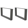 Pieds de table basse en forme de V, 2 pièces, anthracite, 70 x (30-31,3) cm, acier 