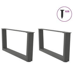 Pieds de table basse en forme de V, 2 pièces, anthracite, 70 x (30-31,3) cm, acier 