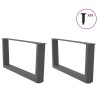 Pieds de table basse en forme de V, 2 pièces, anthracite, 70 x (30-31,3) cm, acier 