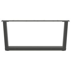 Pieds de table basse en forme de V, 2 pièces, anthracite, 70 x (30-31,3) cm, acier 