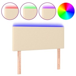 Tête de lit à LED Crème 80x5x78/88 cm Tissu 
