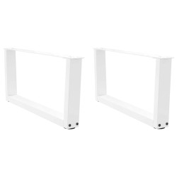 Pieds de table basse en forme de V, 2 pièces, blanc, 70 x (30-31,3) cm, acier 