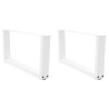 Pieds de table basse en forme de V, 2 pièces, blanc, 70 x (30-31,3) cm, acier 