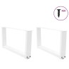 Pieds de table basse en forme de V, 2 pièces, blanc, 70 x (30-31,3) cm, acier 