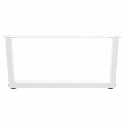 Pieds de table basse en forme de V, 2 pièces, blanc, 70 x (30-31,3) cm, acier 
