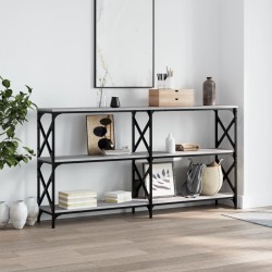 Table console sonoma gris 156x28x80,5 cm bois d'ingénierie 