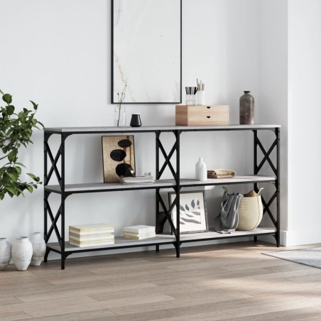 Table console sonoma gris 156x28x80,5 cm bois d'ingénierie 