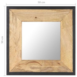 Miroir 50x50 cm Bois de manguier massif 