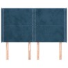 Tête de lit avec oreilles Bleu foncé 147x16x118/128 cm Velours 