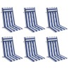 Coussins de chaise à dossier haut lot de 6 rayures bleu/blanc 