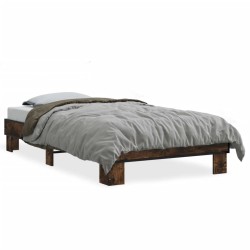 Cadre de lit sans matelas chêne fumé 75x190 cm 