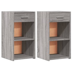 Tables de chevet 2 pcs sonoma gris 35x34x65cm bois d'ingénierie 