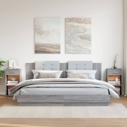 Tables de chevet 2 pcs sonoma gris 35x34x65cm bois d'ingénierie 
