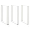 Pieds de table à manger en U, 3 pièces, blanc, 70 x (72-73) cm, acier 
