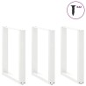 Pieds de table à manger en U, 3 pièces, blanc, 70 x (72-73) cm, acier 