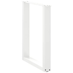 Pieds de table à manger en U, 3 pièces, blanc, 70 x (72-73) cm, acier 