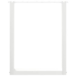 Pieds de table à manger en U, 3 pièces, blanc, 70 x (72-73) cm, acier 
