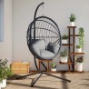 Support de chaise suspendue en forme d'œuf anthracite acier 
