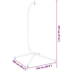 Support de chaise suspendue en forme d'œuf anthracite acier 